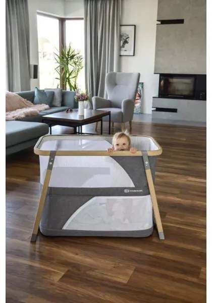 Pătuț de voiaj KINDERKRAFT 4 în 1 SOFI gri