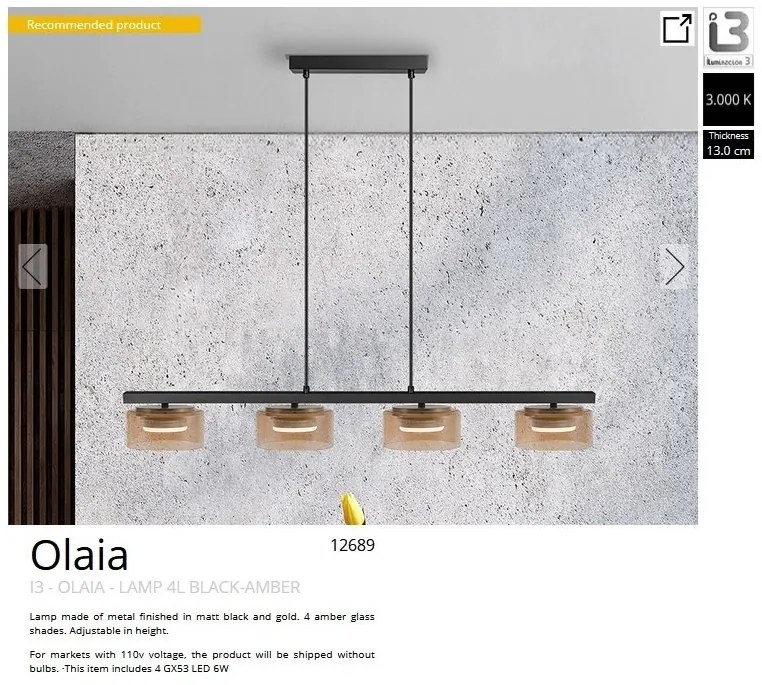Lustra LED suspendata design modern Olaia 4L