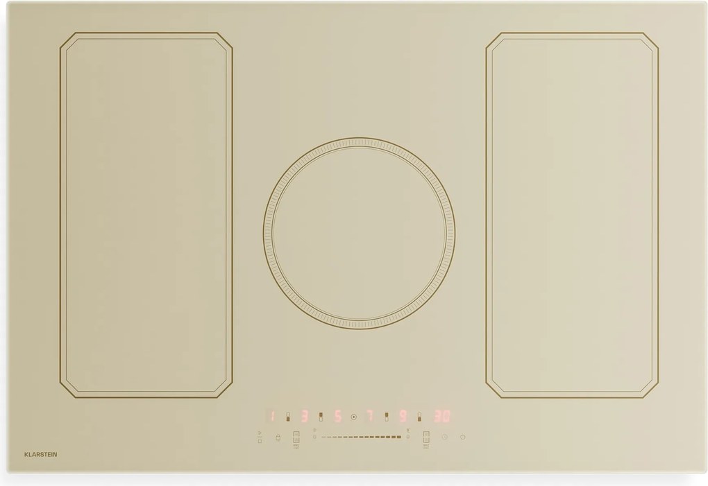 Klarstein Victoria plită cu inducție | 5 zone de gătit | Estetică retro | 11500 W | 77 cm