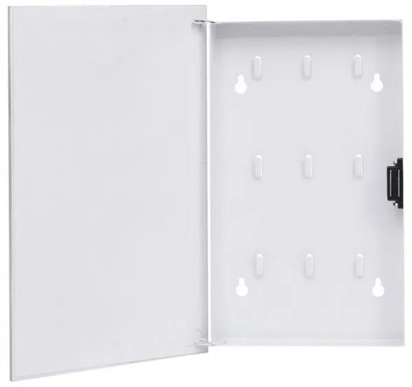 Casetă pentru chei cu tablă magnetică, alb, 30 x 20 x 5,5 cm