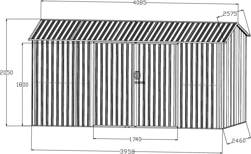 Căsuță de grădină pentru unelte, uși batante Avenberg HUNTER G1 4.1 x 2.6 m VERDE