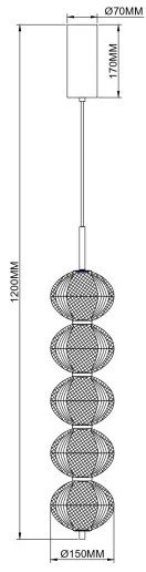 Zuma Line 003064-034756 - Lustră LED suspendată pe cablu GALATEA LED/30W/230V, auriu