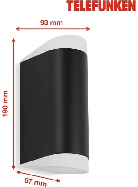 Aplică LED de exterior Telefunken 314905TF 2xGU10/5W/230V IP44 negru