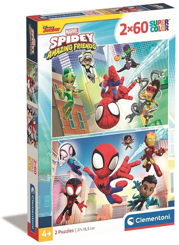 Omul Păianjen Spidey Puzzle Clementoni de 2x60 piese