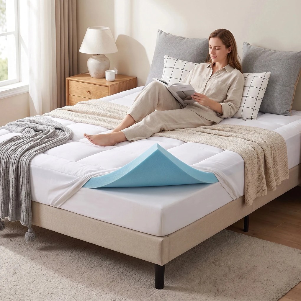 Topper saltea memory foam cu gel ELEMUSE