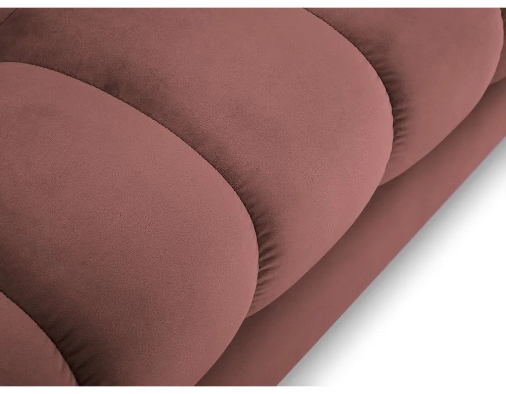 Colțar din catifea cu extensie pe partea stângă Cosmopolitan Design Bali, roz