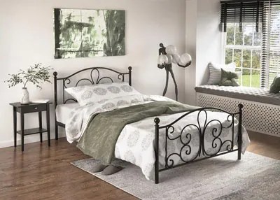 Pat de o persoană 90 cm Patience (fără saltea) (negru). Promo -6%. 1039446