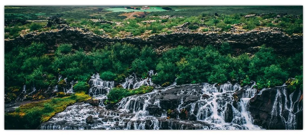Tablou cu cascade în natură (120x50 cm)