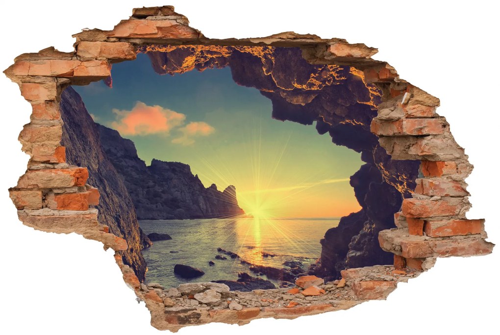 Sticker cu efect 3D - Apus de mare