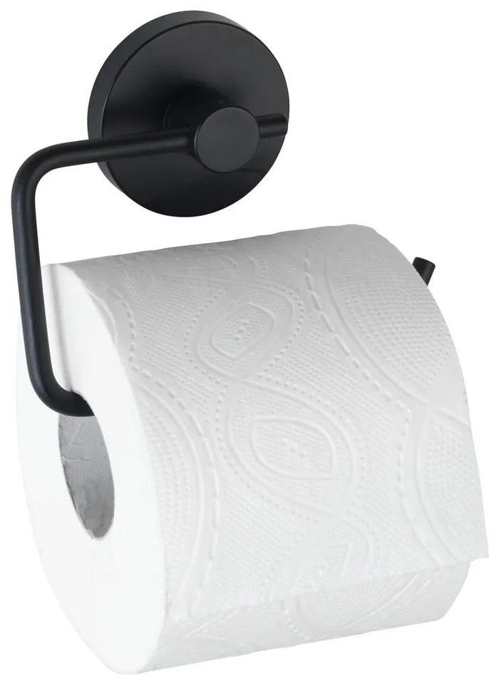 Suport pentru hârtia de toaletă Wenko Vacuum-Loc® Milazzo, negru
