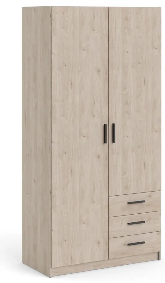 Șifonier în culoare naturală cu aspect de lemn de stejar 99x200 cm Sprint – Tvilum