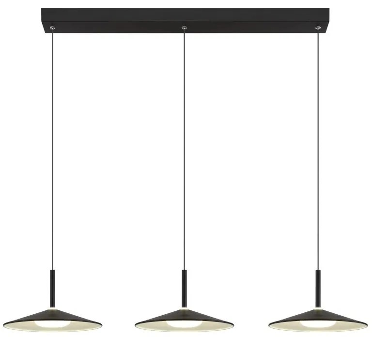 Lustra suspendata cu 3 pendule LED metal negru LAMPONE