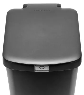 Coș cu pedală Brabantia StepUp 1008482, 25 L, Materiale ecologice, Deschidere mare, Gri închis