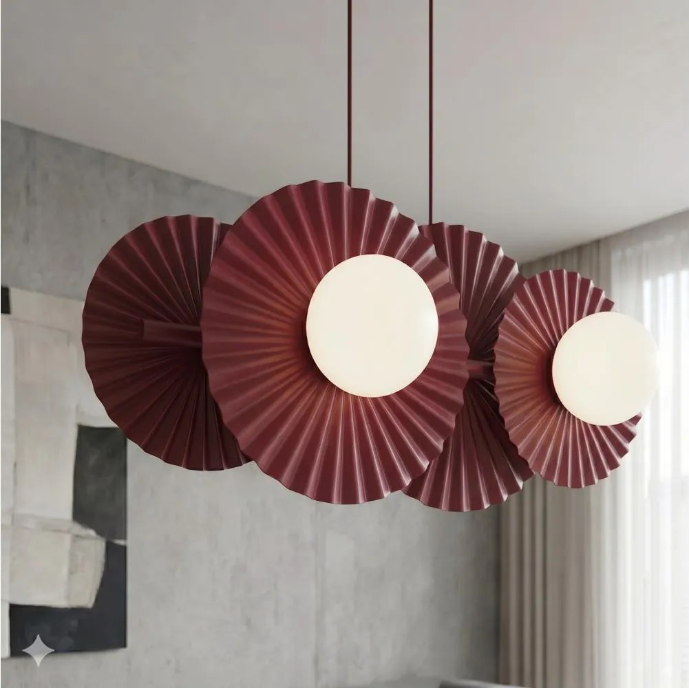 Lustră suspendată pe cablu UMBRA 4xG9/8W/230V roșie