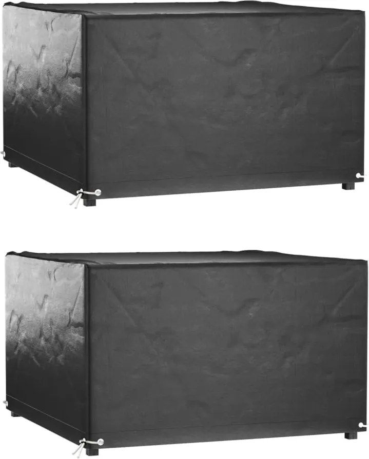 vidaXL Huse mobilier grădină, 2 buc, 8 ocheți, 125x125x75 cm, pătrat