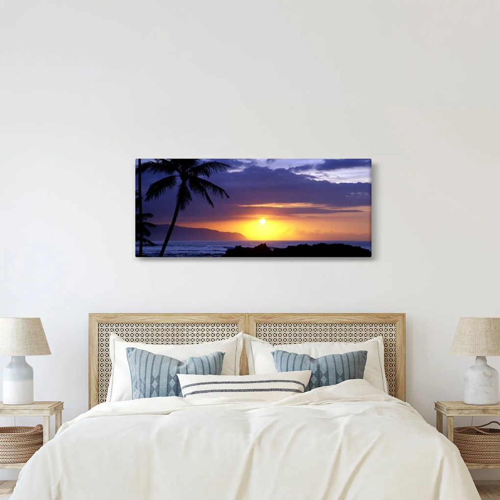 Tablou cu apus de soare deasupra mării (120x50 cm)