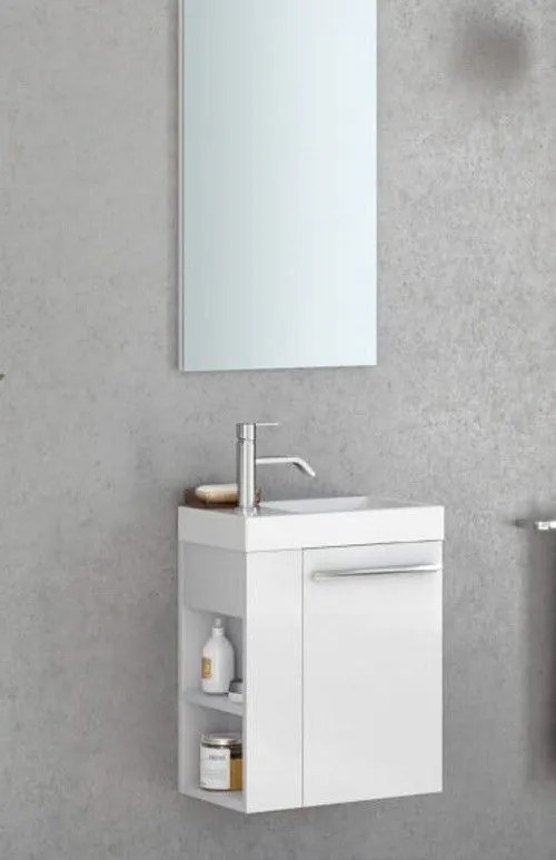 Set mobilier baie (masca si lavoar) Kolpa San Kiki 41x25xH51 cm, deschidere dreapta, alb