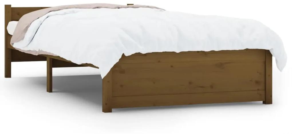Cadru de pat, maro miere, 90x200 cm, lemn masiv maro miere, 90 x 200 cm