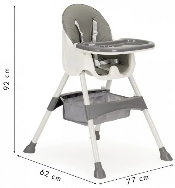 Scaun de masa 2 in 1 Ecotoys HC-823 - Gri