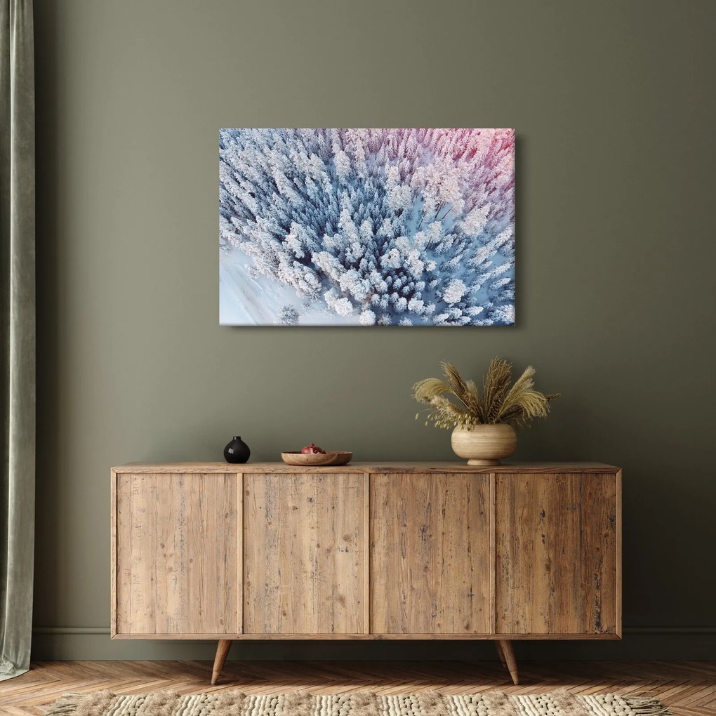 Tablou cu copaci înzăpeziți (90x60 cm)