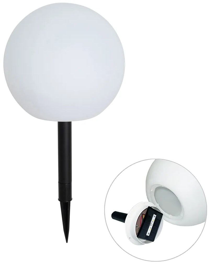 Lampă de exterior albă 25 cm cu LED inclus IP44 solar RGBW - Ludger