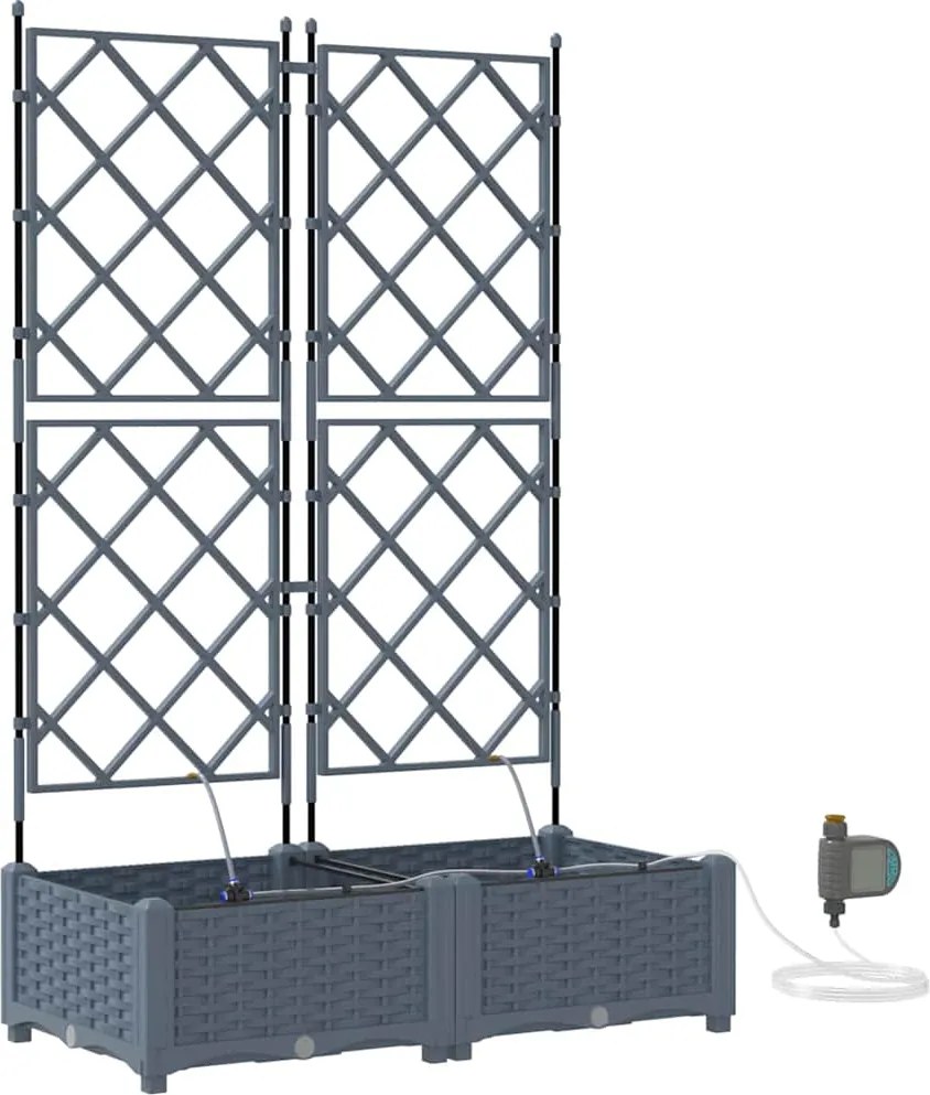 vidaXL Vază pentru Grădină 2 pcs Gri Deschis Oțel