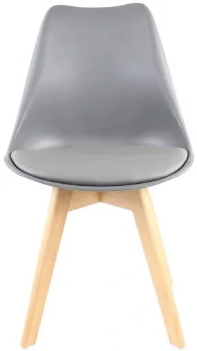Scaune de sufragerie 4buc gri, stil scandinav Basic