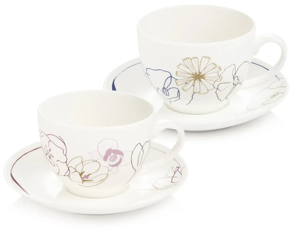 Set de 2 cești cu farfurie Tescoma myCOFFEE, Blossoms
