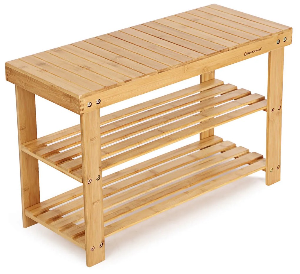 Pantofar din bambus cu banca ALMONTE 70x145 cm