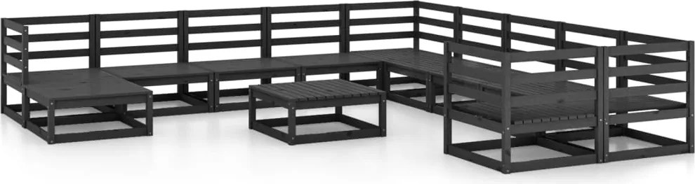 vidaXL Set mobilier de grădină, 12 piese, lemn masiv de pin