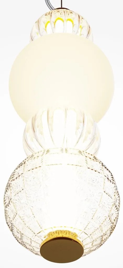 Pendul LED design modern Collar auriu, transparent, alb