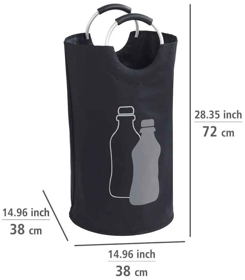 Coș pentru reciclare sticle Wenko, negru
