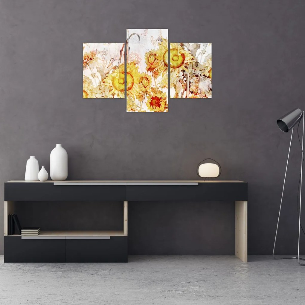 Tablou - Floarea-soarelui,pictură (90x60 cm)