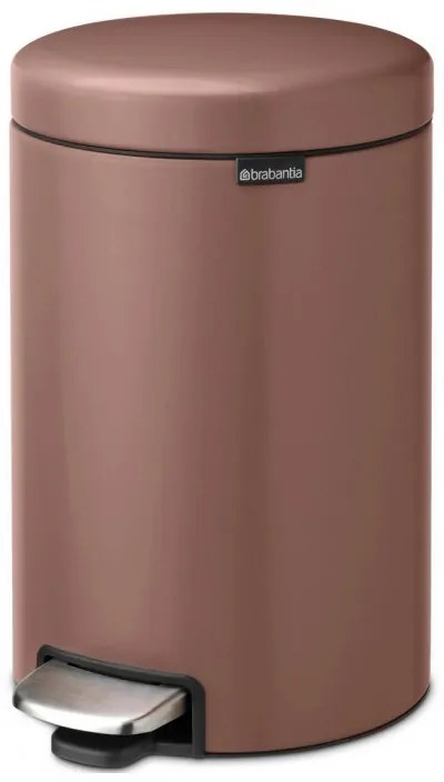 Cos de gunoi cu pedala Brabantia NewIcon 1008845, 12 L, Inchidere lina, Baza antiderapanta, Finisaj satinat, Maro