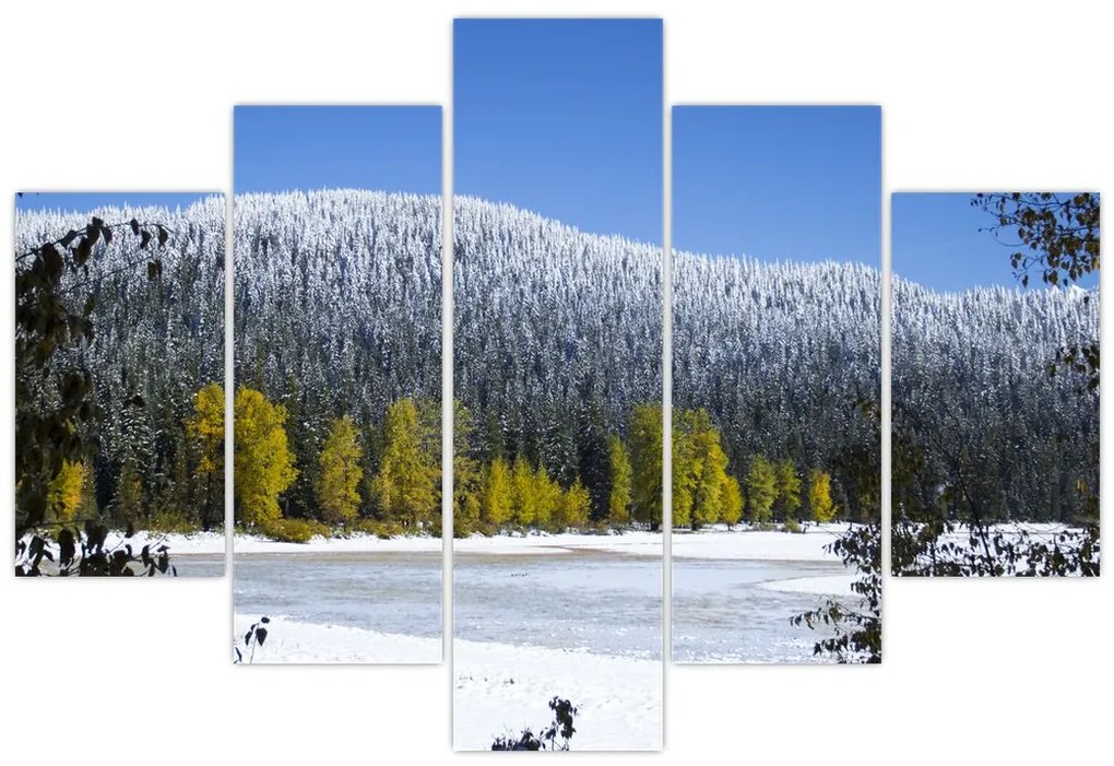 Tablou - munții înzăpeziți iarna (150x105 cm)