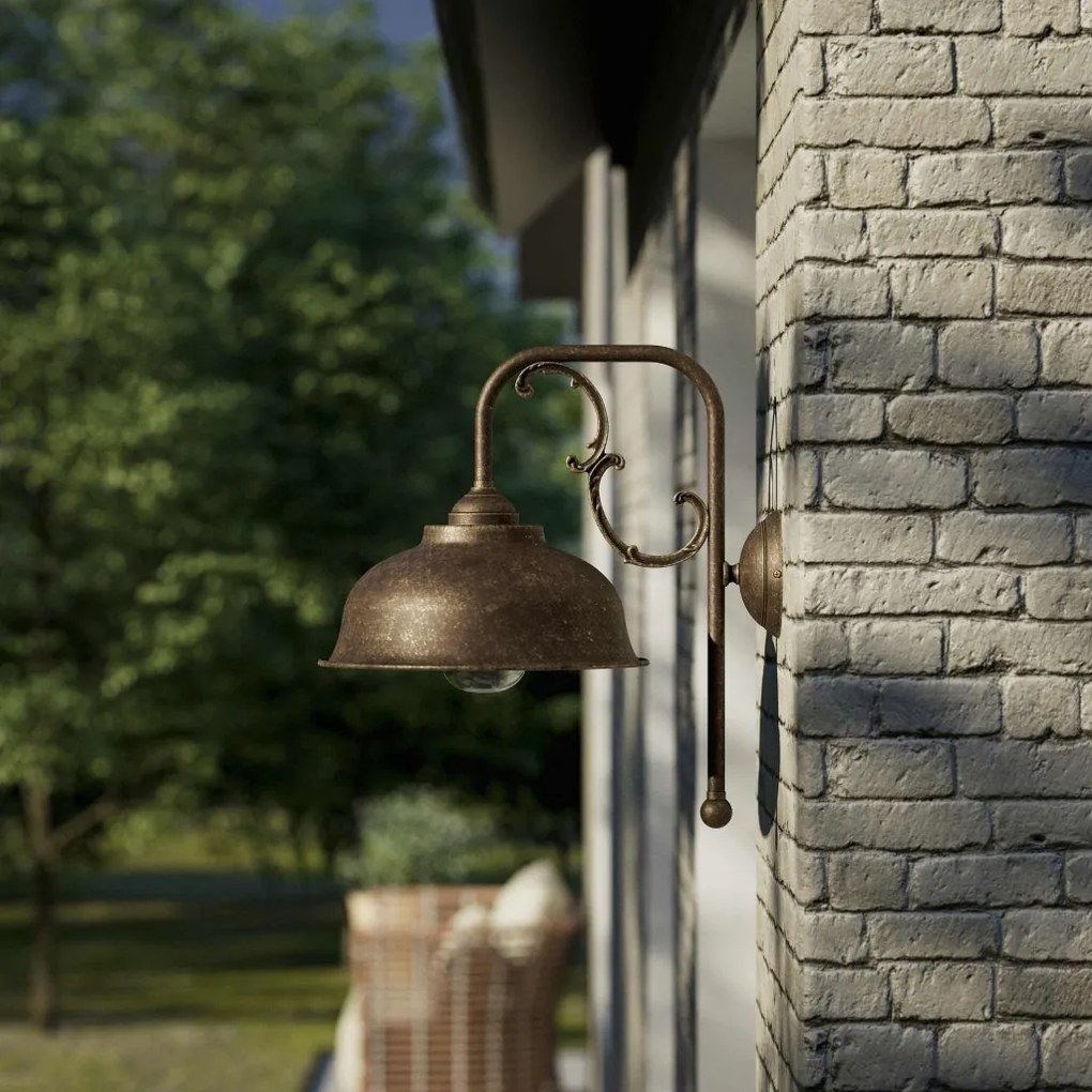 Aplica de perete exterior IP44 realizat manual din alama Lipari