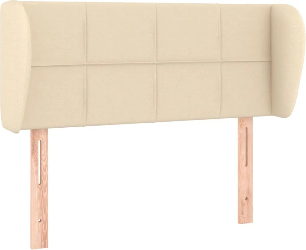 vidaXL Tăblie de pat cu aripioare crem 93x23x78/88 cm textil