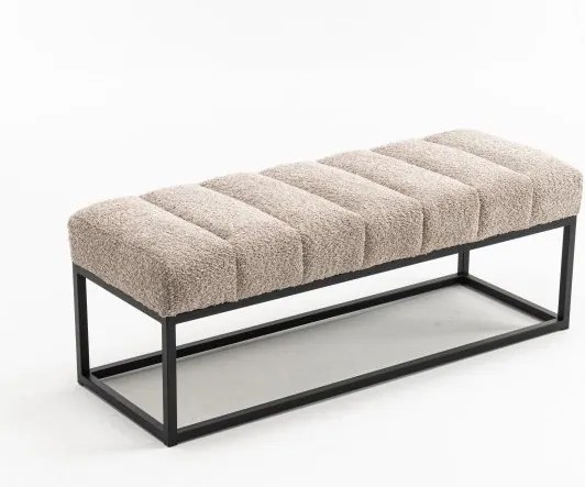 Bancheta tapitata Petit Beaute 110cm, sampanie bej