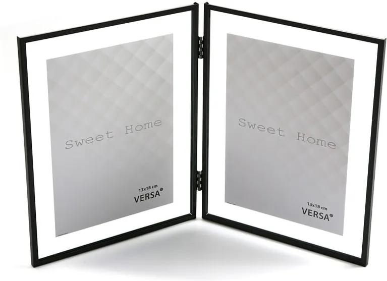 Ramă foto dublă VERSA, pentru fotografii 13 x 18 cm, negru