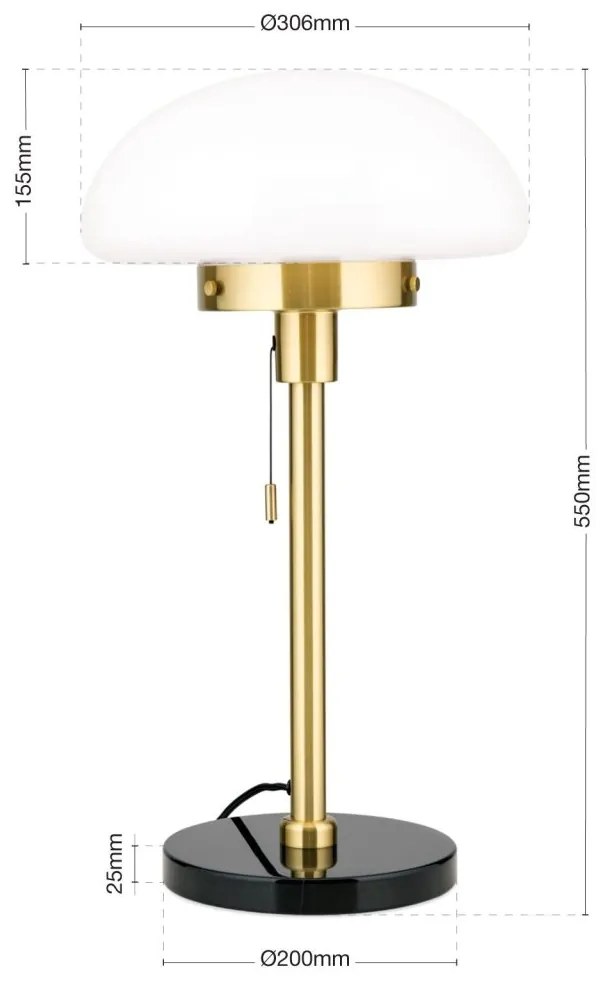 Veioza/Lampa de masa design elegant SPARTA alama/negru