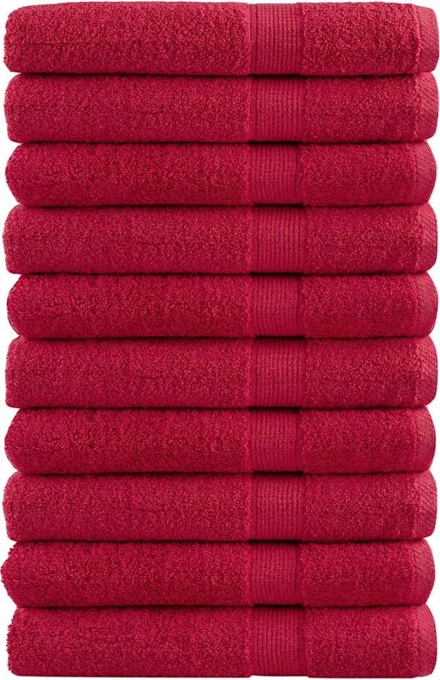 vidaXL Prosoape de saună premium SOLUND 10 buc. roșu 80x200 cm 600 gsm