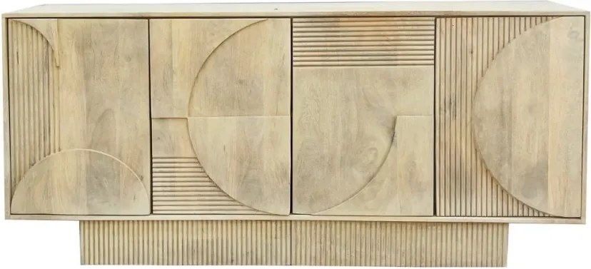 Comoda TV cu model optic 3D, Lemn mahon natur albit, ART DECO 170cm