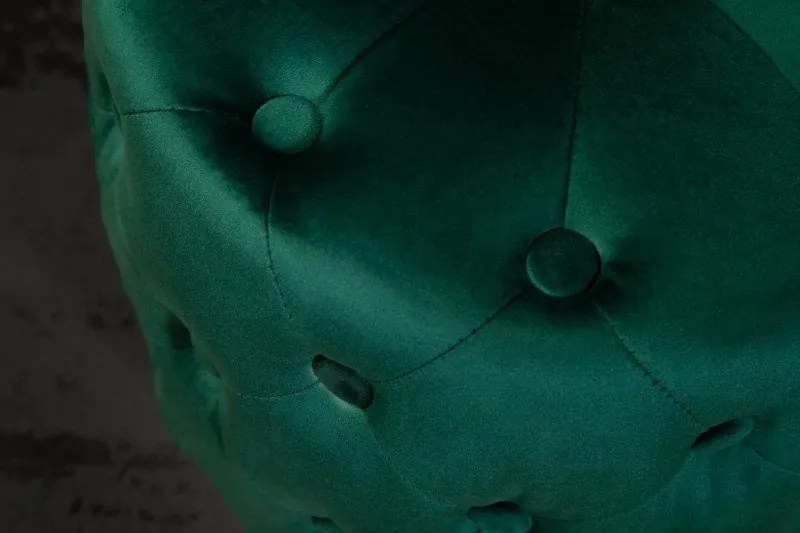 Taburete Modern Barock 35cm, verde inchis/ auriu