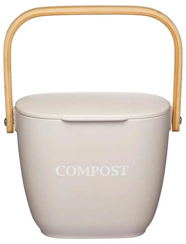 Coș de gunoi compostabil din bambus Kitchen Craft Natural Elements, bej