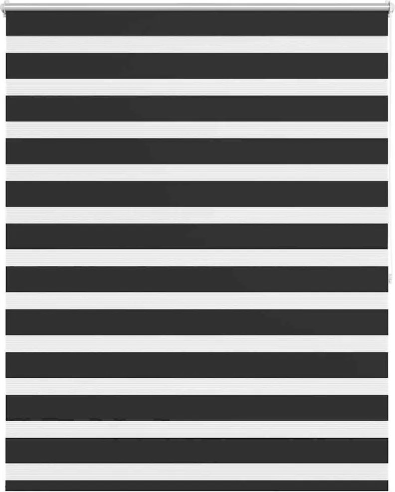 vidaXL Jaluzea Zebră 140,9x175 cm Lățime material 136,7 cm negru