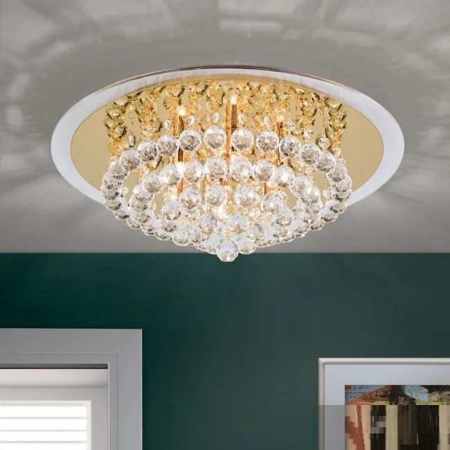 Plafoniera eleganta cristal K9 diam. 50cm Gloria DLU 2378/6/50 gold OR