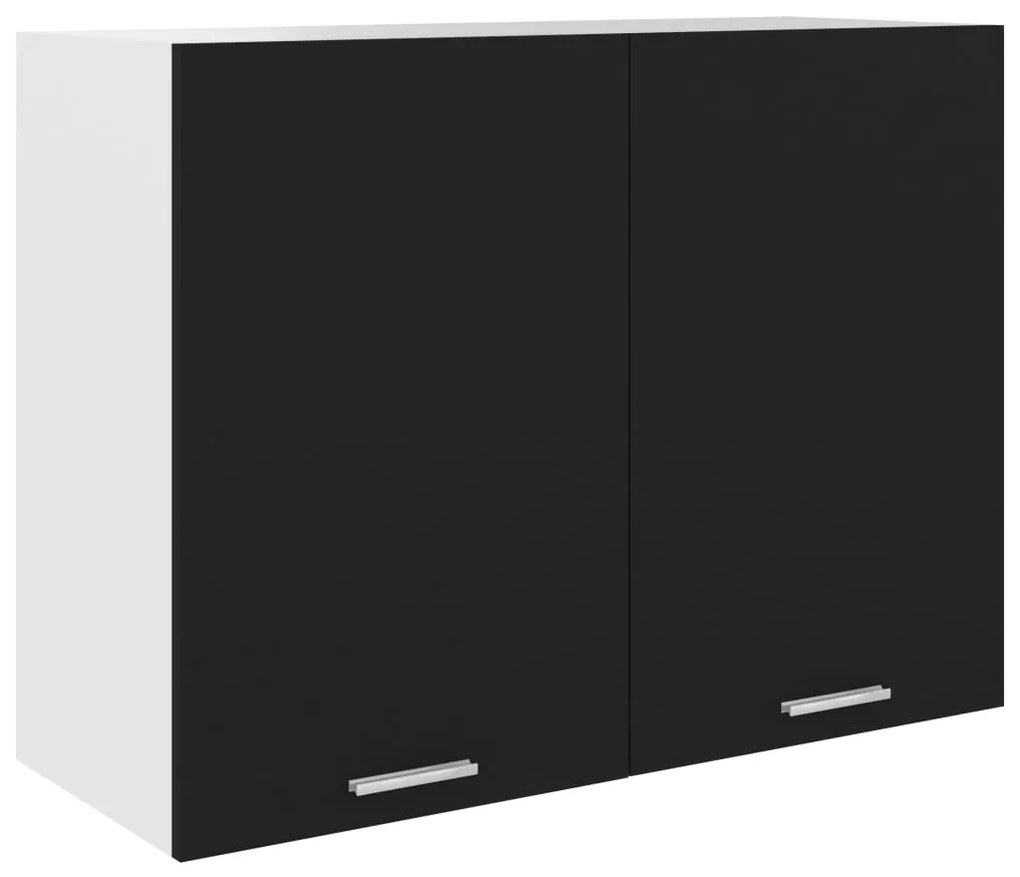 vidaXL Dulap suspendat “Lyon”, negru, 80 x 31 x 60 cm, lemn prelucrat