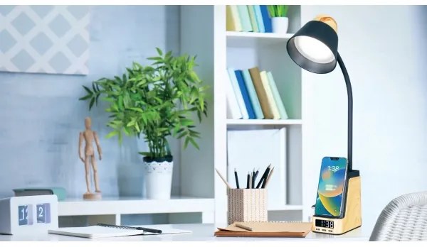 Immax 09000L - Lampă de birou LED+CCT, dimmabilă, cu încărcare wireless QI, IDEAL LED/8W/230V, bej