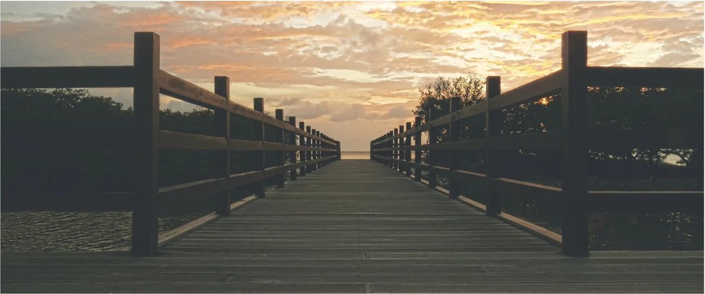 Tablou - Ponton de lemn, lac (120x50 cm)