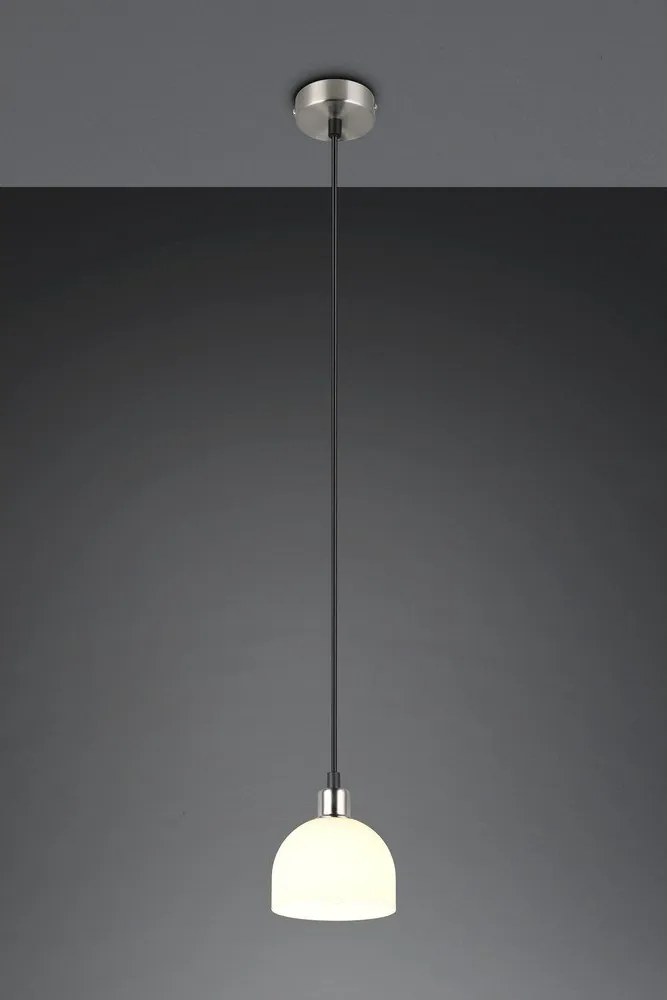 Lustră albă/argintie cu abajur din sticlă ø 12 cm Molly – Reality